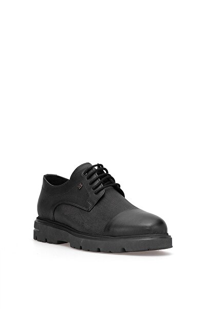 Ayakkabı Fuarı Elit 25KNBL4041 Чоловічі шкіряні повсякденні черевики чорного кольору