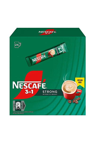Nescafe Cafea 3 in 1 Strong, 24 plicuri x 15 g