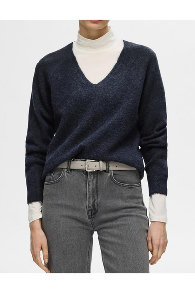 SELECTED pulover, albastru marin