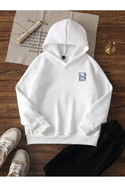 AFROGİYİM Φούτερ με κουκούλα με στάμπα Unisex WeatCoast με 2 κλωστές