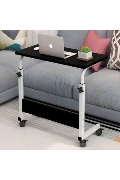 Un Adjustable Laptop Table (60*85 cm) with Extra Shelf Black