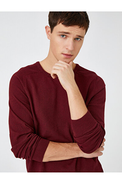 Koton سترة تريكو أساسية بياقة دائرية وقصة ضيقة