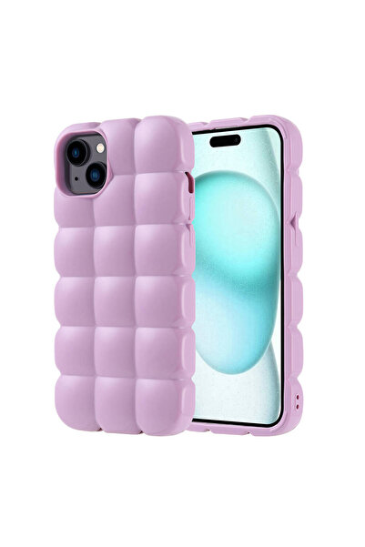 toyigoo iPhone 15 Plus Case Shiny Flexible Silicone Tygo Dom Dom Cover - Lilac