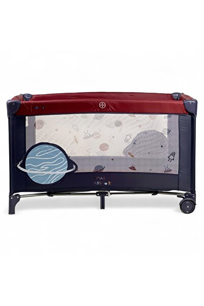 ALBADER Rectangular Kids’ Playpen with Wheels – Foldable Baby Playpen with Side Door, Safe Mesh Panels