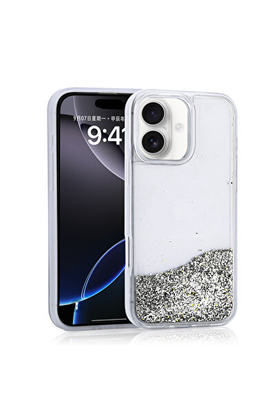 toyigoo iPhone 16 Case Liquid Glitter Transparent Back Surface Tygo Keto Sili...