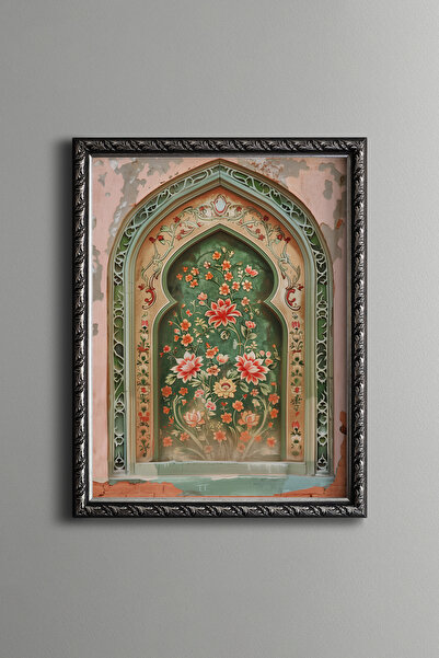 epiqart Filistin Çiçekli Kemer - Vintage Desenli Çerçeve