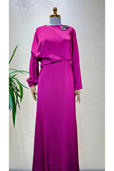 Missemramiss Vişne Renk Diamond Taşlı Elbise