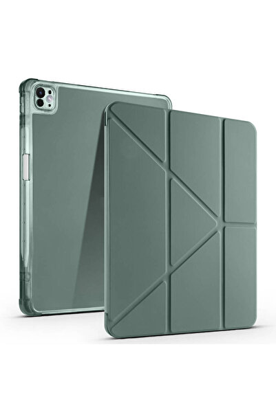 toyigoo iPad Air 13 2025 M3 Case Tygo Tri-Folding Case with Pen Compartment and Stand - Light Green
