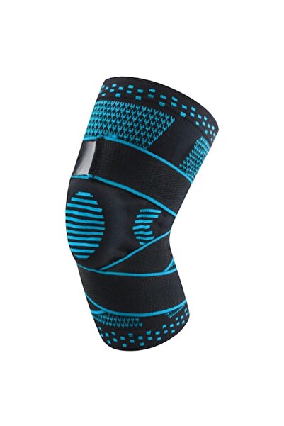 GermaNova Protecție pentru genunchi GermaNova™, cu arcuri metalice și pernă de silicon, bandă elastică, albastră, mărimea M