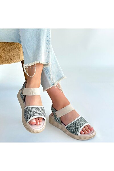 buğrahayalin Jake green wicker leather sandals