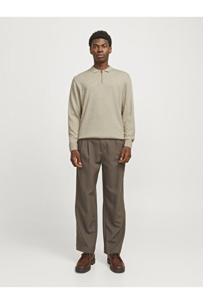 Jack & Jones JJEEMIL Плетен поло | Мъжки плетен пуловер с дълъг ръкав и полов...