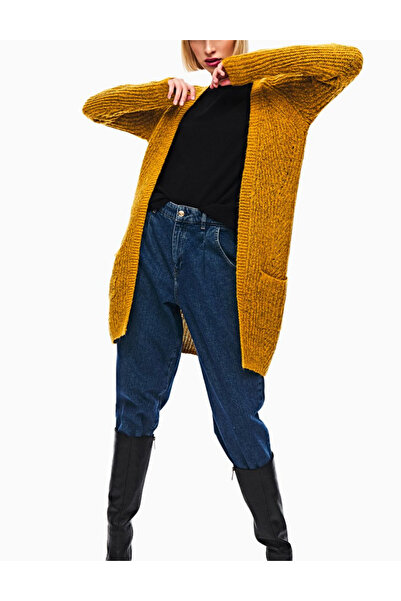 ONLY long cardigan, mustard yellow