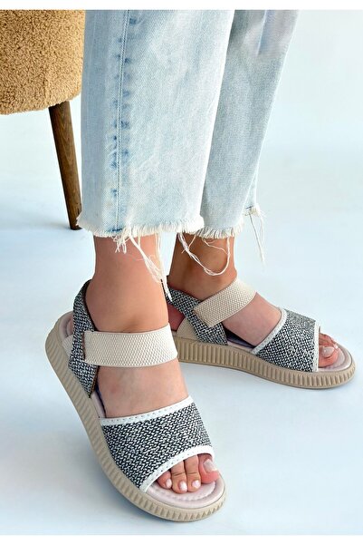 buğrahayalin Jake green wicker leather sandals