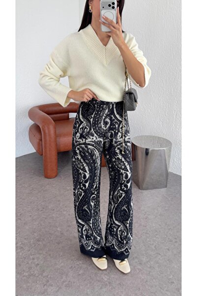 HAZELANNA Shawl Pattern Pants