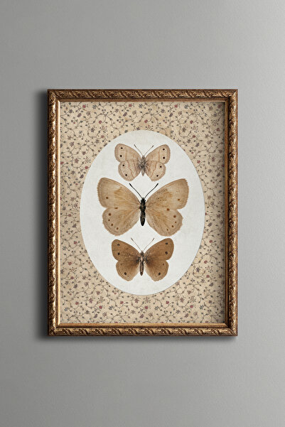 epiqart Kelebekler - Vintage Desenli Çerçeve