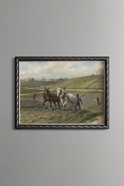 epiqart Driving in the Field - Vintage Patterned Frame
