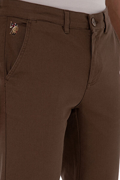 U.S. Polo Assn. ERKEK DOKUMA KUMAŞ SLİM FİT KAHVE PANTOLON