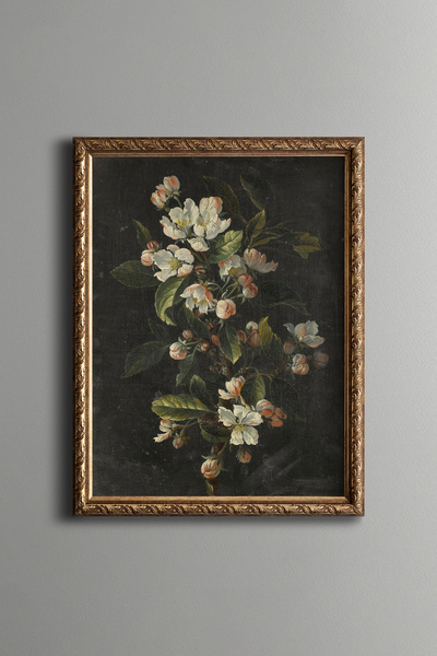 epiqart Çiçekli Natürmort - Vintage Desenli Çerçeve