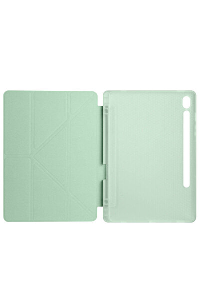 toyigoo Galaxy Tab S9 Fe Case Compatible with Tygo Tri-Folding Case with Pen Compartment and Stand-Rose Gold