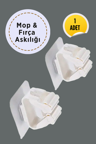 adornazzle 1 Adet Yapışkanlı Pratik Mop Tutucu, Temizlik Fırçası Tutucu, Şems...