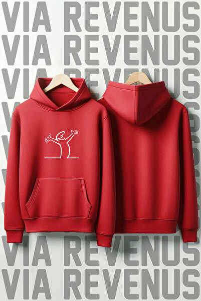 Vordevia Hanorac cu glugă cu imprimeu Mr. Curious / Mr. Linea