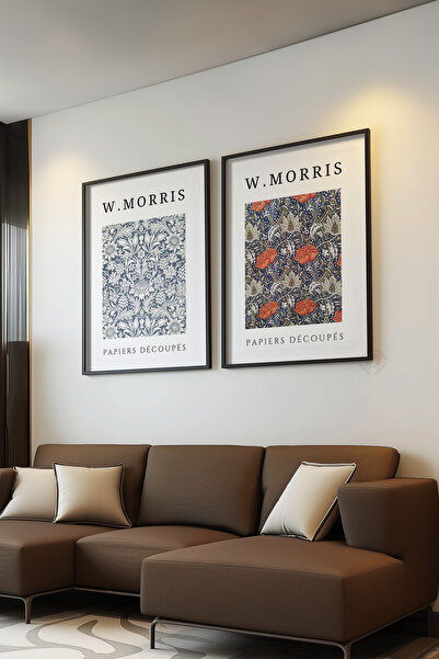 Basquiart Poster cu ramă neagră W Morris, set de 2 piese, set de pictură nr:15