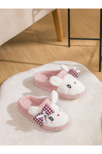 LC Waikiki Pink Rabbit Figured Plush Women's House Slippers
