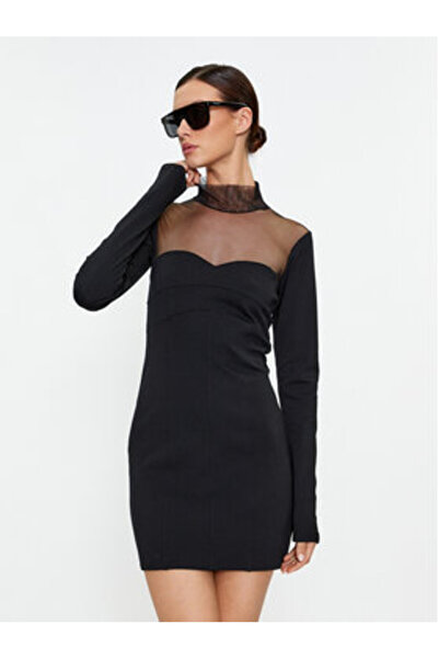 Sisley Γυναικείο φόρεμα κοκτέιλ 4V3CLV04F Μαύρο