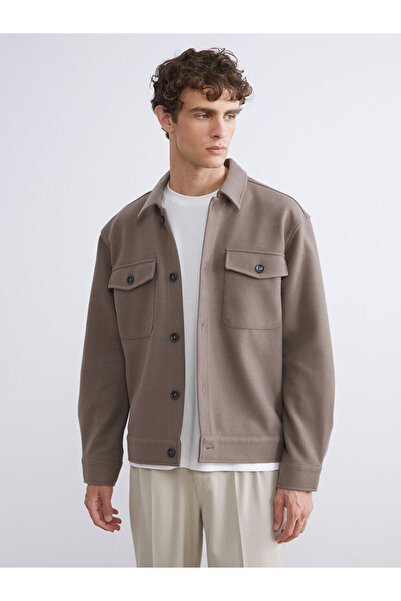 LC Waikiki Regular Fit Uzun Kollu Kaşe Erkek Gömlek Ceket