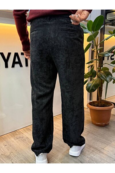 BYATA MENS STYLE Men's Baggy Velvet Trousers