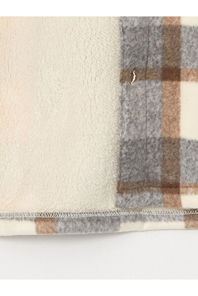 LC Waikiki MG TRENDEN Bej İçi Pelüş Ekose Erkek Oduncu Gömlek Ceket