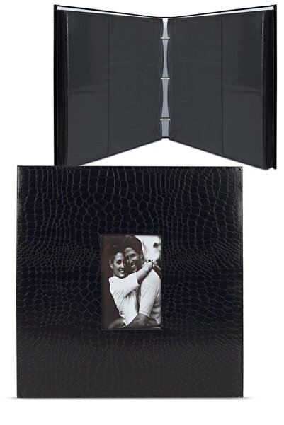 NRCN 500lü Büyük Deri Fotoğraf Albümü (10X15CM) Telli - Metal Spiralli* - Foto Pencereli, Yatay Ve Dikey