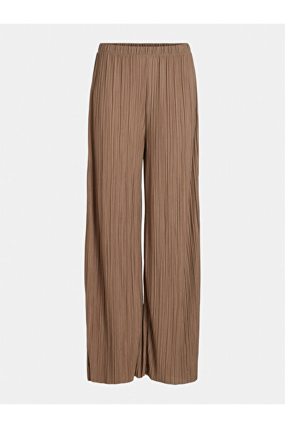 VILA Γυναικείο Παντελόνι από Υφασμάτινο 14089681 Καφέ