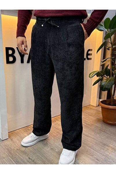 BYATA MENS STYLE Men's Baggy Velvet Trousers