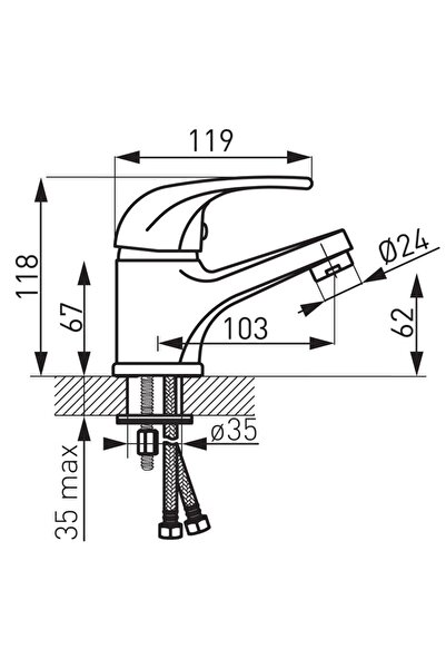 FERRO Vasto stand-alone washbasin mixer