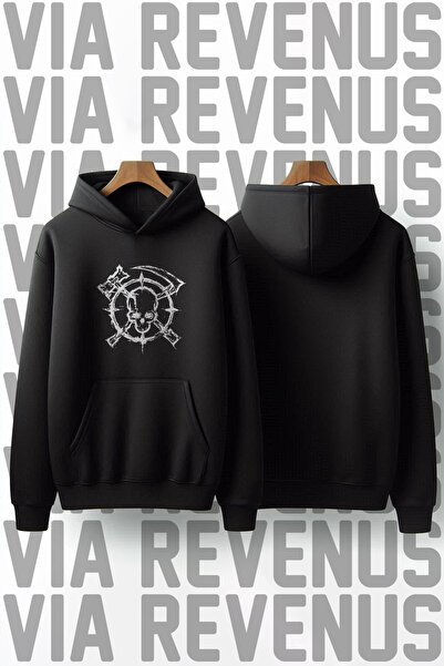 Vordevia Hanorac cu glugă cu imprimeu cu craniu