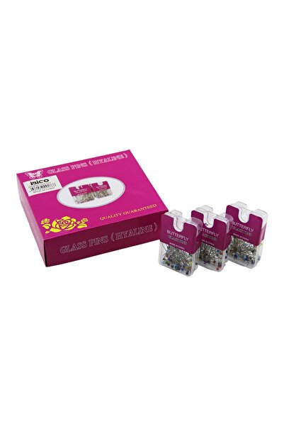 Marsilyan Glass Pins Hyaline Butterfly 1200 Pieces Colorful Bulk Sewing Needle Transparent Plastic with Hanger