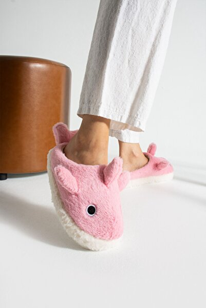 Jackers М'які домашні капці з хутряною підкладкою, з фігуркою акули з м'яким хвостом, з безшумною підошвою