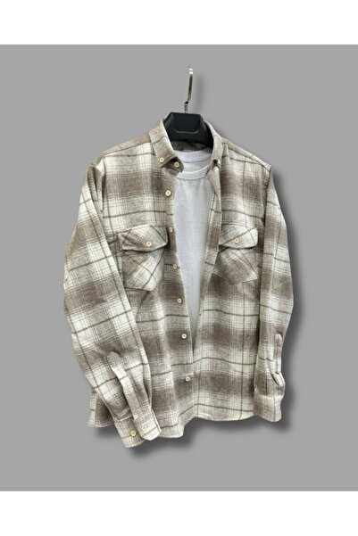 ATİLLA ÖZER Regular Fit Classic Fit Lumberjack Fabric Double Pockets Flap Pockets Button Closure