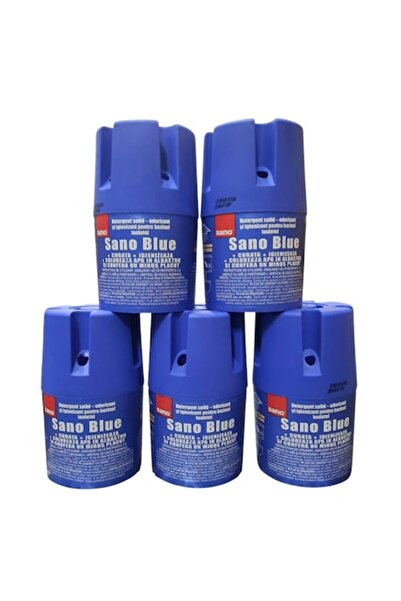 Sano Set 5 x Odorizant solid pentru rezervorul toaletei, Albastru, 150g