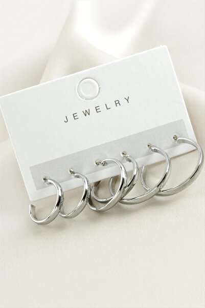 Ronanna Ahes Shopping 6 Pieces Flat Trend Hoop Earrings 1.5-2-2.5 cm