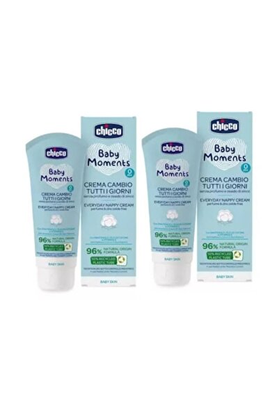 Chicco Pachet 2 X Crema de protectie impotriva iritatiilor de scutec Baby Moments, +0 luni, 2x100 ml, Chicc