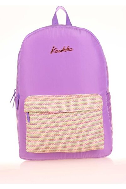 KAUKKO Wicker Backpack Lilac K1718