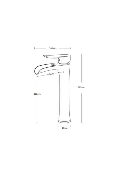 Fause High Bowl Sink Faucet Waterfall Brushed Nickel Ksl112-Br