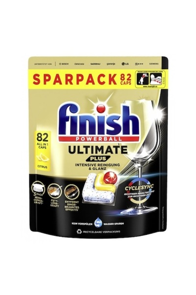Finish Capsulă detergent pentru mașina de spălat vase Ultimate Plus, Lămâie, 82 capsule