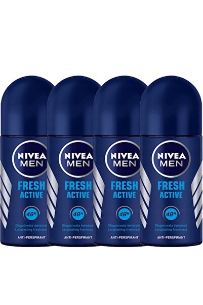 NIVEA Antiperspirant roll-on, Men Fresh Active, set 4x50ml