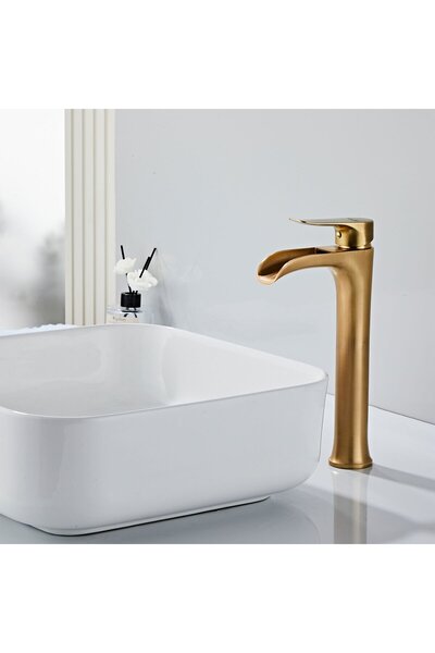 Fause High Bowl Sink Faucet Waterfall Antique Aged Ksl112-A