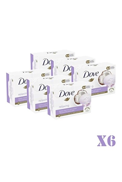 Dove Set Sapun Relaxant, Aromă de Lapte de Cocos și Petale de Iasomie, 6 bucăți x 90g