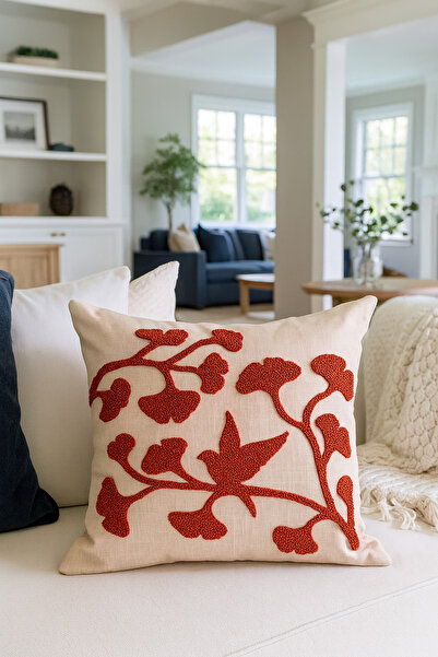 Pilloveland Punch Nakışlı Kırlent Kılıfı - 43*43 Cm - Ginkgo - PNK001