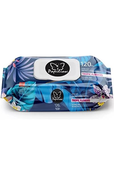 Papilion Pachet 6 X Servetele Umede 120BUC Flori Tropicale Capac